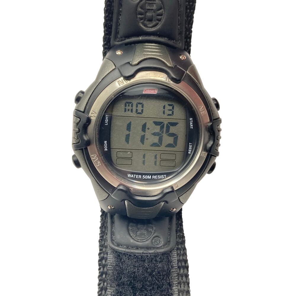 Coleman 40-545 Men's Sport Watch 42mm - Fresh Battery - WR Day Date Timer Alarm